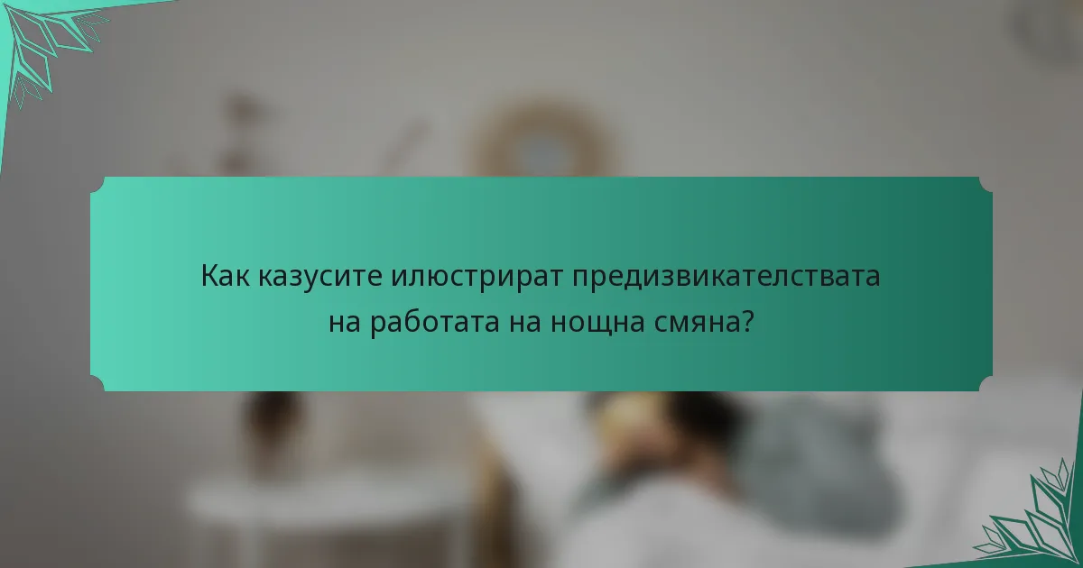 Как казусите илюстрират предизвикателствата на работата на нощна смяна?