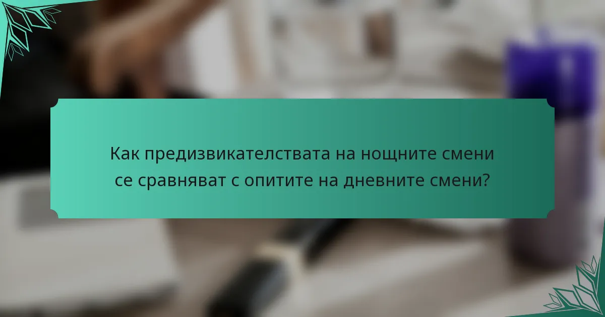 Как предизвикателствата на нощните смени се сравняват с опитите на дневните смени?